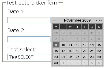 Ejemplo de datePicker